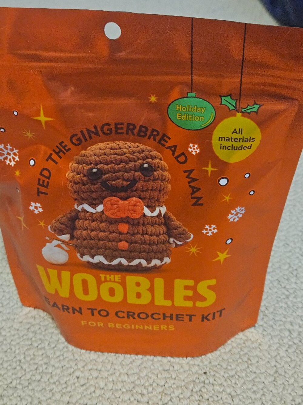 Beginner Crochet Kit - Ted the Gingerbread Man